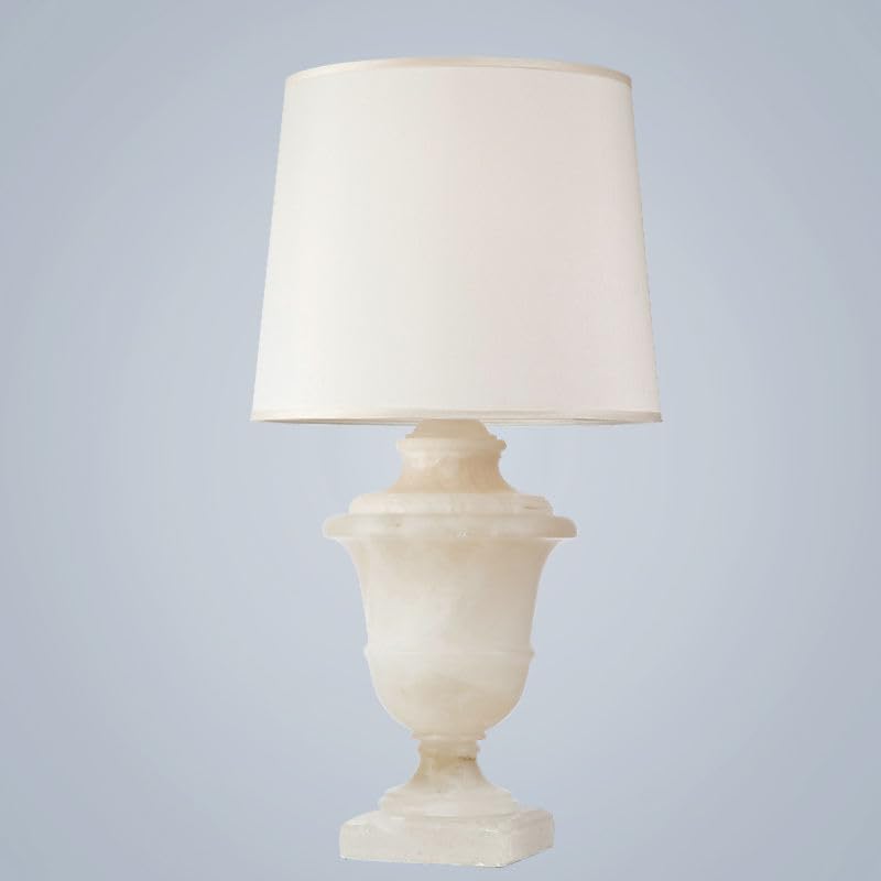 White Marble Urn Table Lamp with LED Lighting