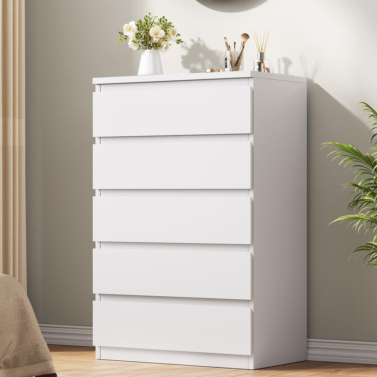 Modern 5-Drawer Bedroom Dresser with Slim Profile
