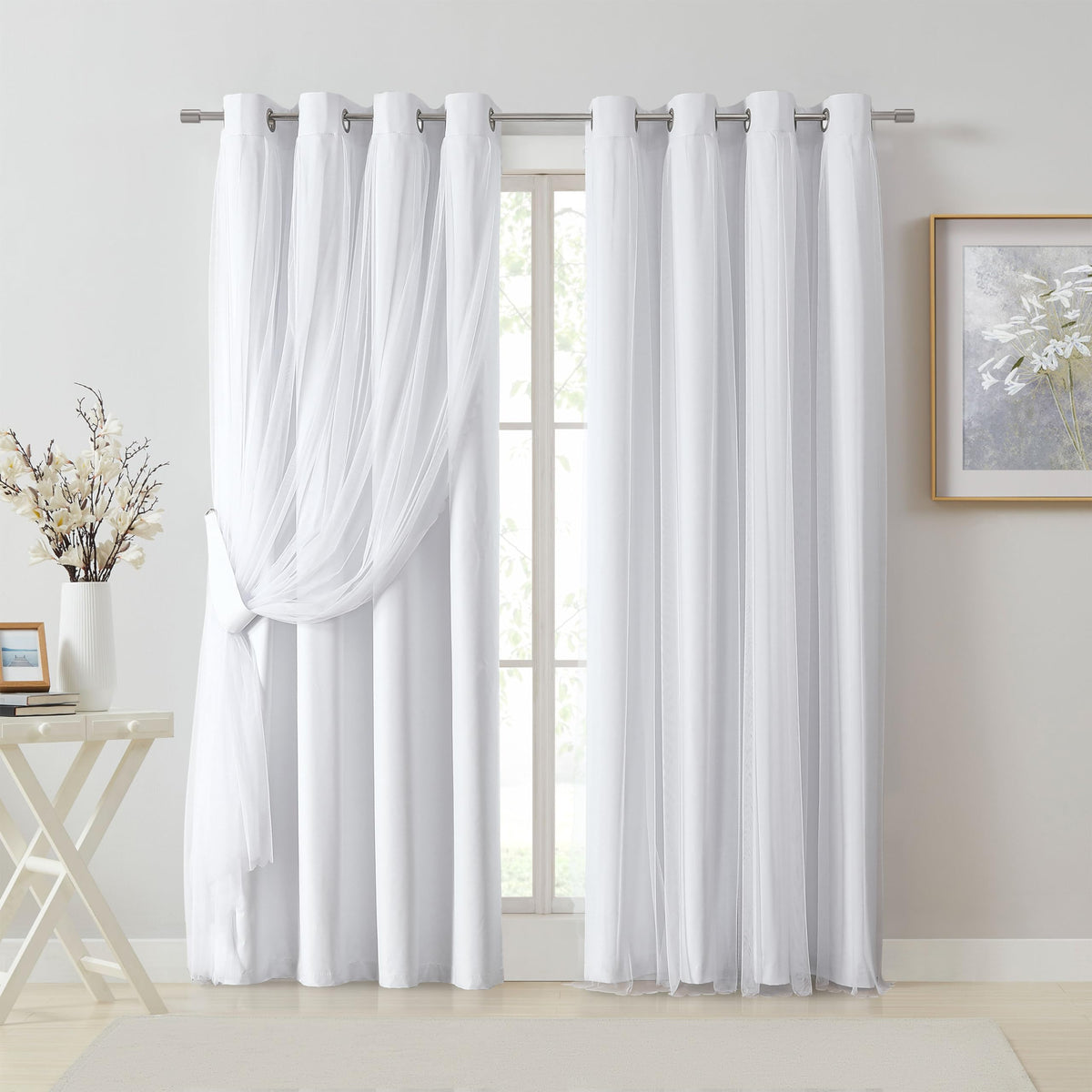 Overlay Grommet Curtains with Layered Draping