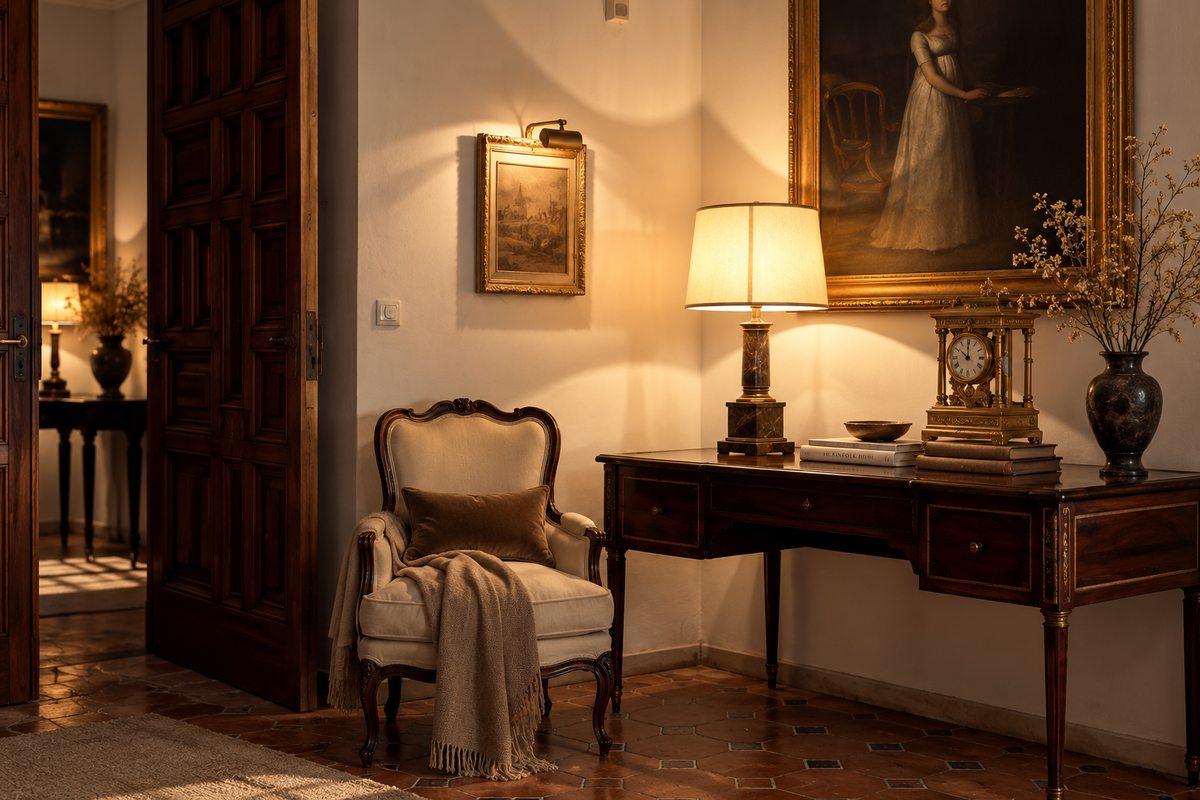 How Lighting, Wood, and Art Create a Timeless Home