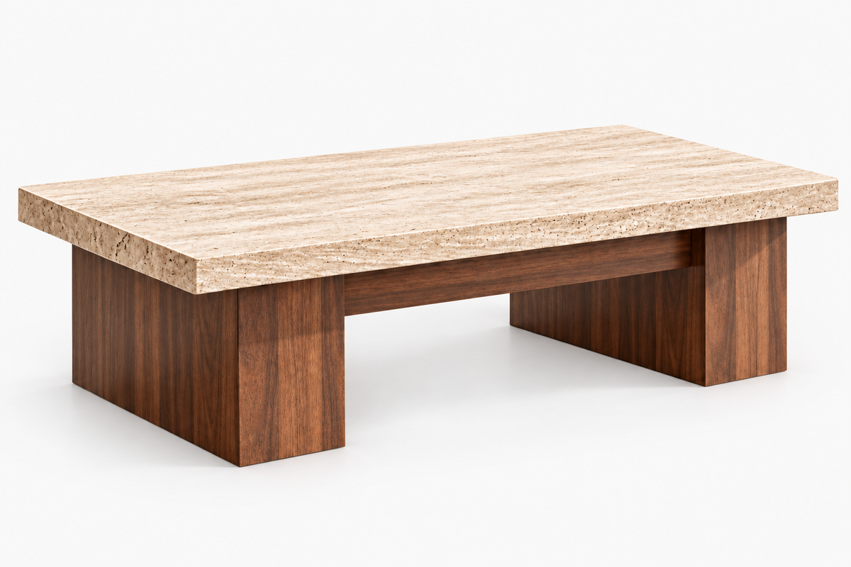 Large Rectangular Coffee Table with Spacious Top