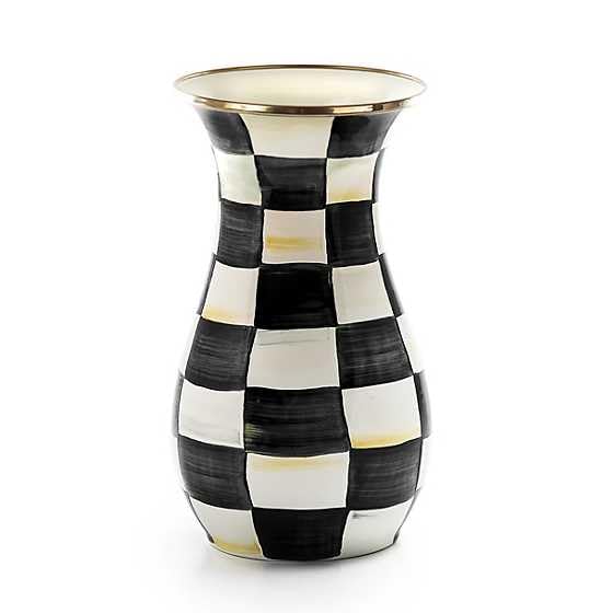 Tall Enamel Decorative Vase with Sculptural Design