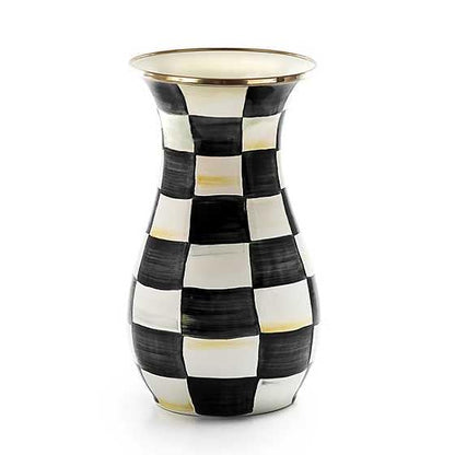 Tall Enamel Decorative Vase with Sculptural Design