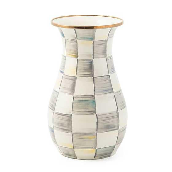 Tall Enamel Decorative Vase with Sculptural Design