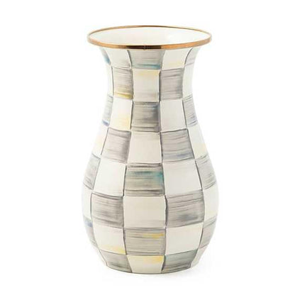 Tall Enamel Decorative Vase with Sculptural Design
