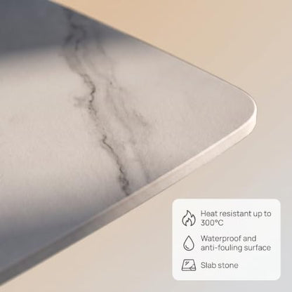 Modern Sintered Stone Dining Table with Sleek Base