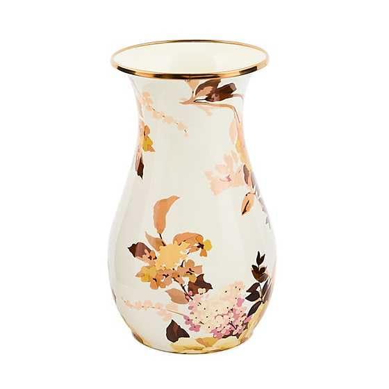 Tall Enamel Decorative Vase with Sculptural Design