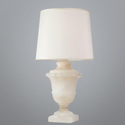 White Marble Urn Table Lamp with LED Lighting