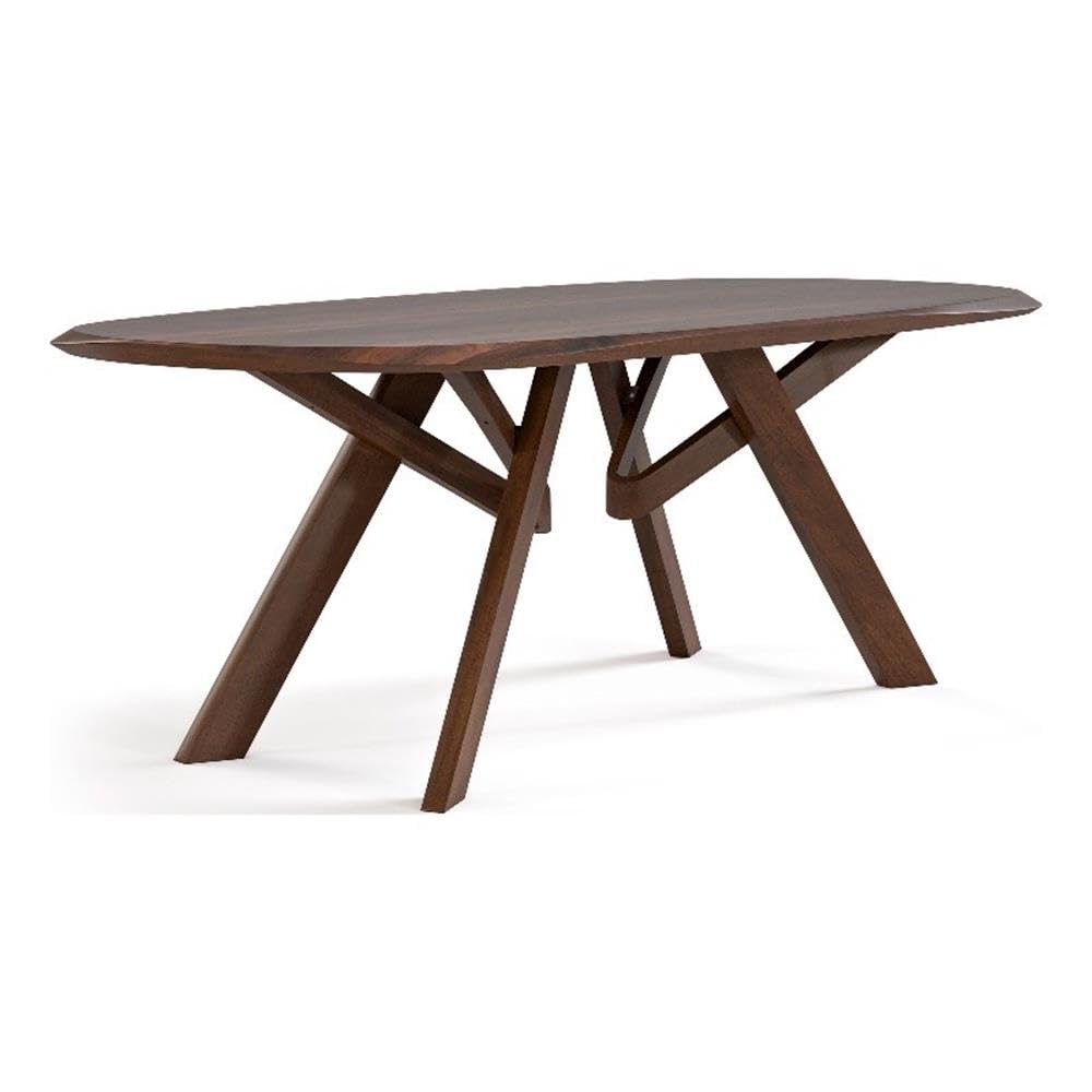 Mid-Century Solid Wood Rectangular Dining Table