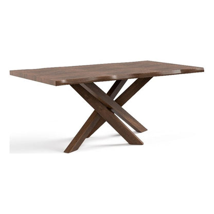 Mid-Century Solid Wood Rectangular Dining Table