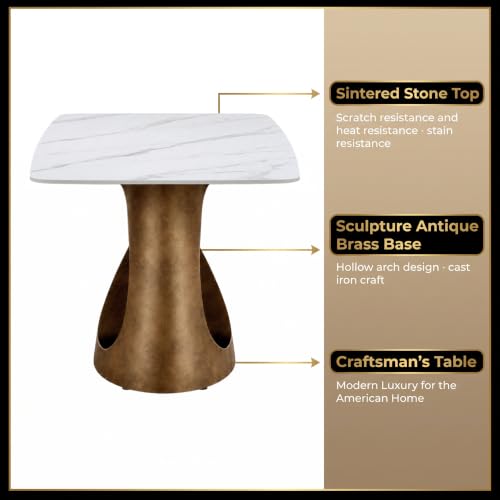 Modern Sintered Stone Dining Table with Sleek Base