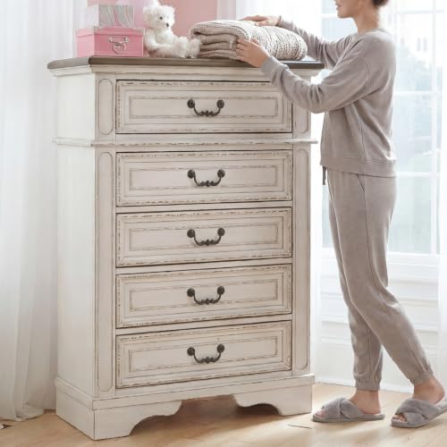Realyn Vintage 5-Drawer Chest with Elegant Detailing