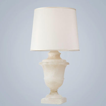 White Marble Urn Table Lamp with LED Lighting