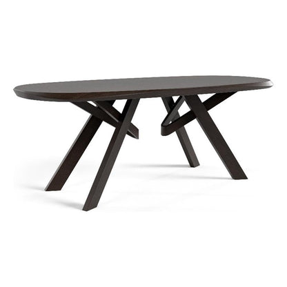 Mid-Century Solid Wood Rectangular Dining Table