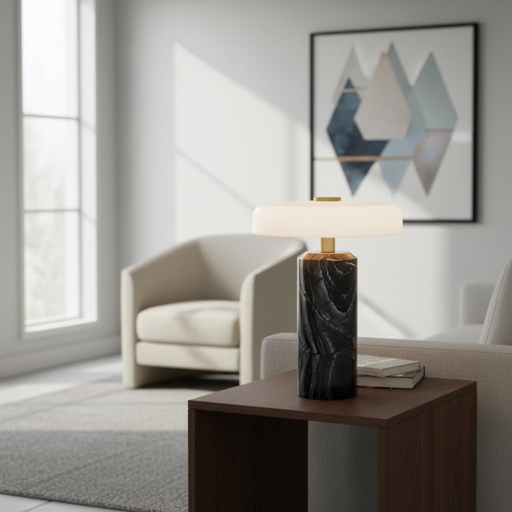 Marble Rechargeable Touch Table Lamp with Dimmer