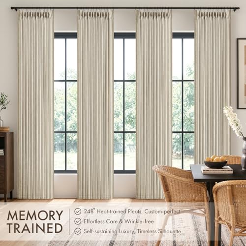 Pinch Pleated Linen Curtains with Light Filtering