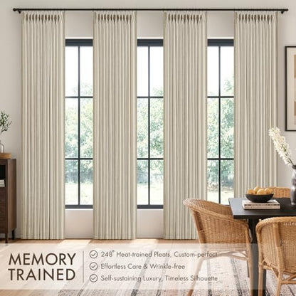 Pinch Pleated Linen Curtains with Light Filtering