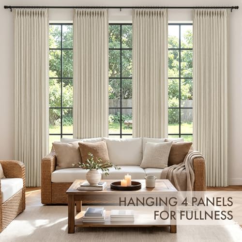 Pinch Pleated Linen Curtains with Light Filtering