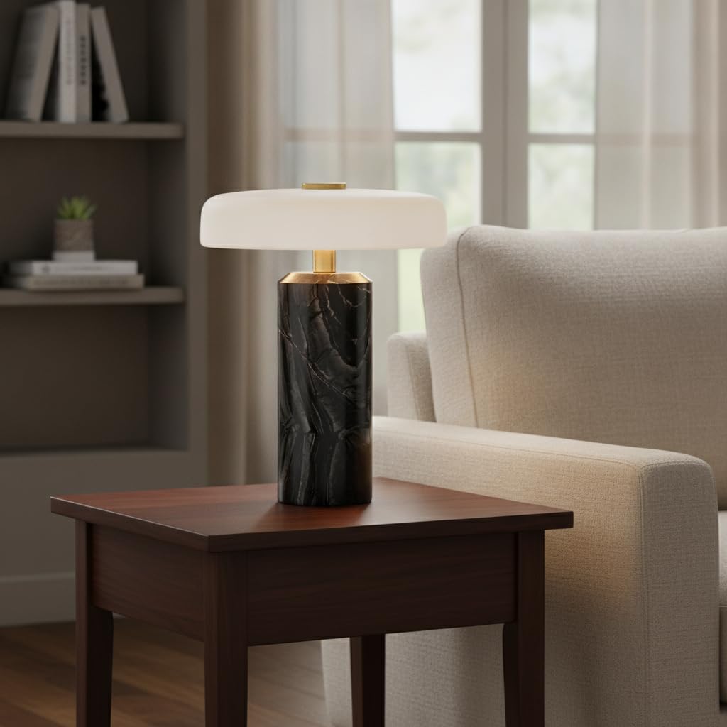 Marble Rechargeable Touch Table Lamp with Dimmer
