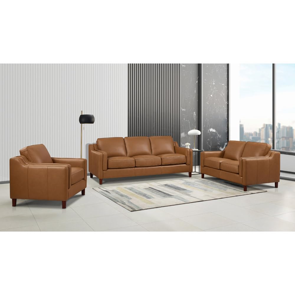 Bella 100% Genuine Leather Sofa and Couch Set