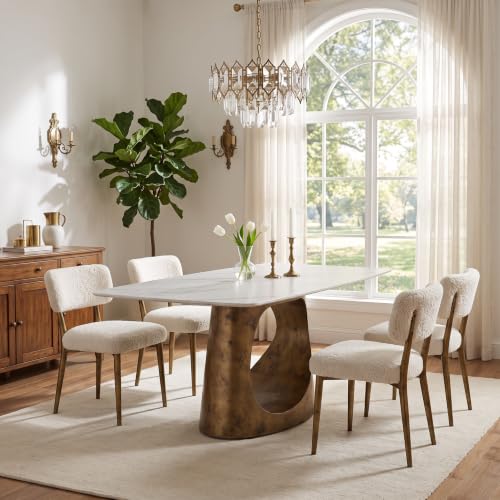 Modern Sintered Stone Dining Table with Sleek Base