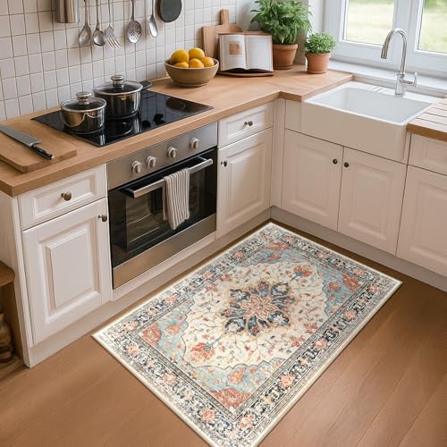 Washable Area Rug with Soft Non-Slip Backing