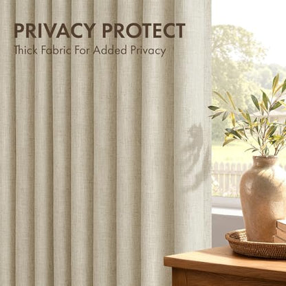 Pinch Pleated Linen Curtains with Light Filtering