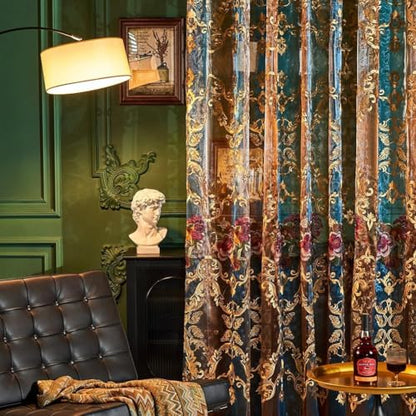 Luxury Embroidered Curtains with Floral Detailing