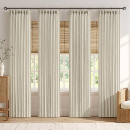 Pinch Pleated Linen Curtains with Light Filtering