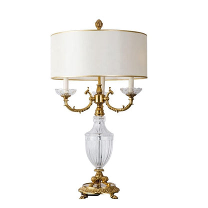 Luxury Brass Crystal Table Lamp with LED Light