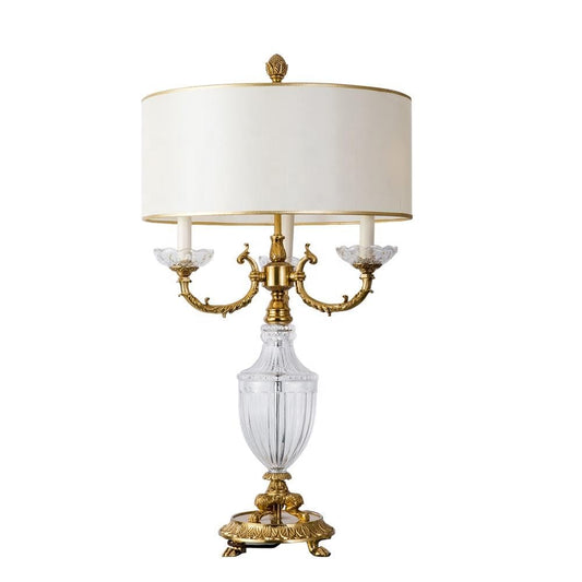 Luxury Brass Crystal Table Lamp with LED Light