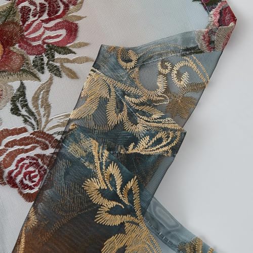 Luxury Embroidered Curtains with Floral Detailing