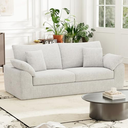 Cloud Boneless Loveseat Sofa with 4 Pillows