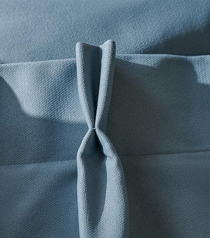 Blue Pinch Pleat Curtains with Greek Key Trim