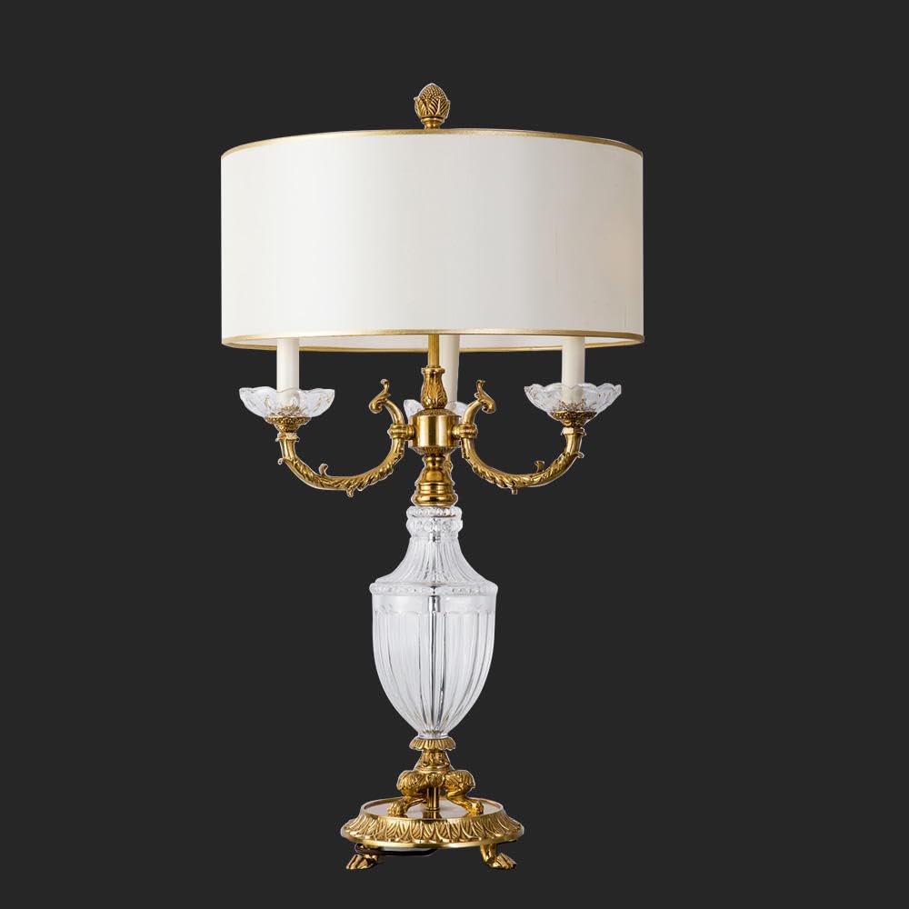 Luxury Brass Crystal Table Lamp with LED Light