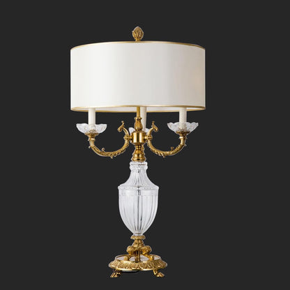 Luxury Brass Crystal Table Lamp with LED Light
