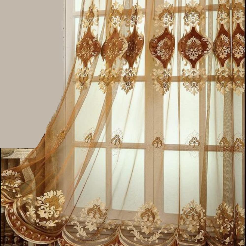 Luxury Embroidered Chenille Curtains with Pleats