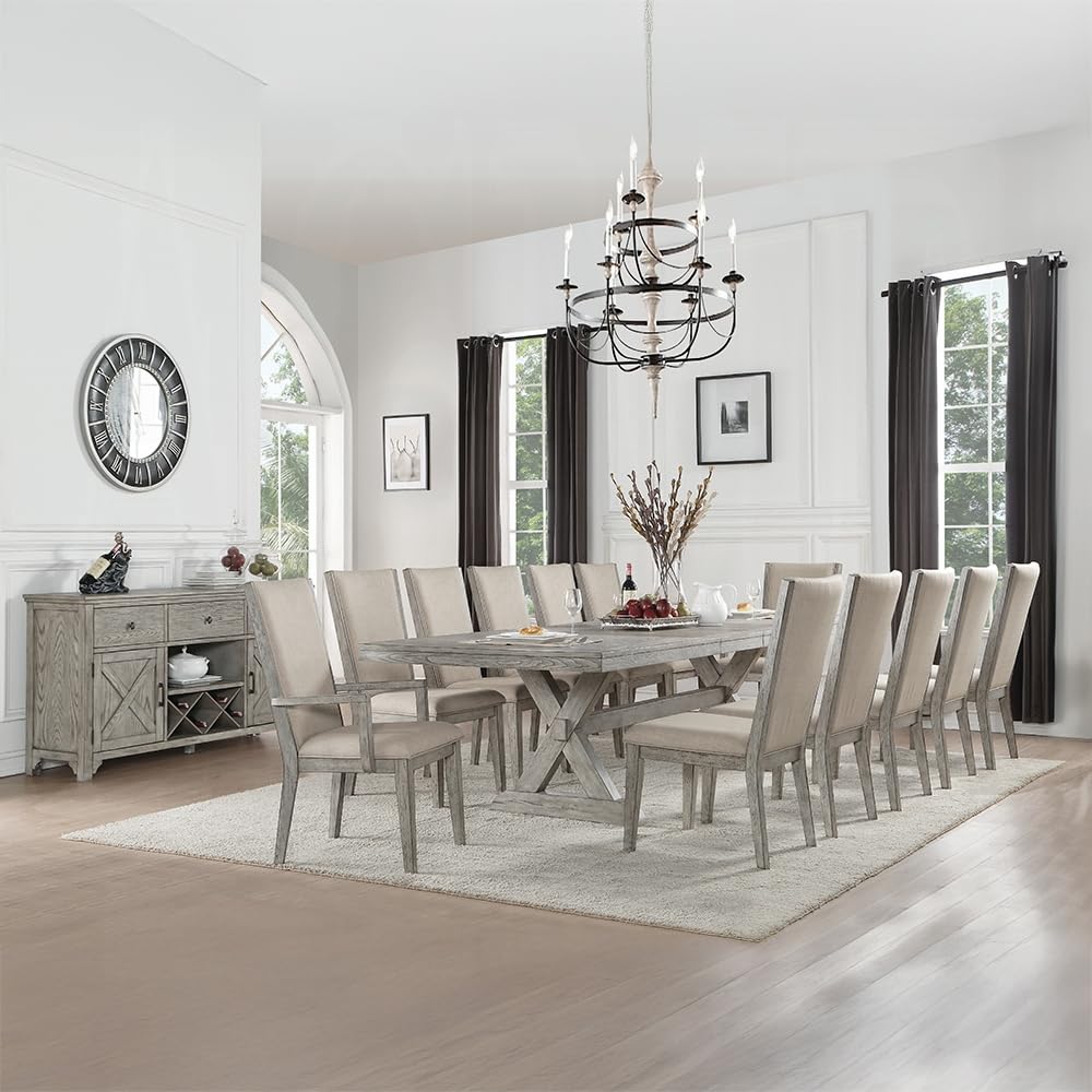 13-Piece Extendable Dining Table Set for 12