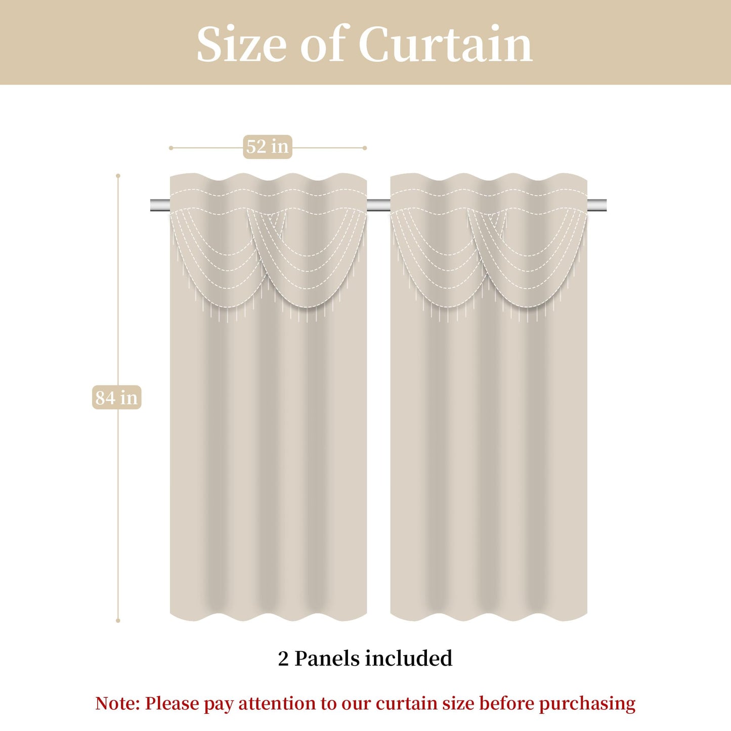 Luxury Damask Curtains with Waterfall Valances
