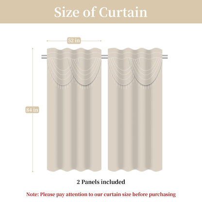 Luxury Damask Curtains with Waterfall Valances