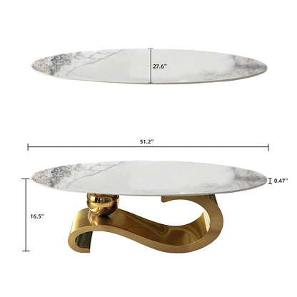Round Marble Coffee Table with Hidden Storage
