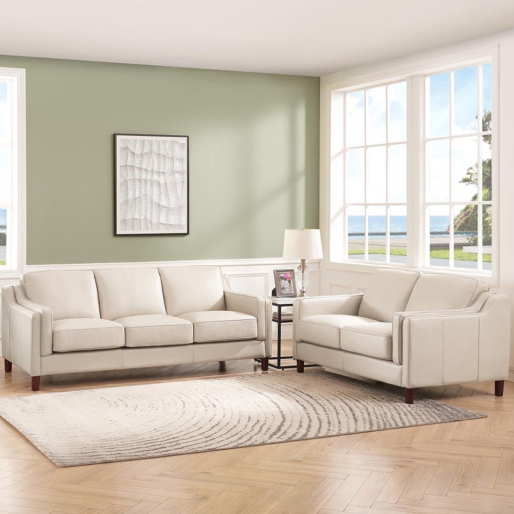 Bella 100% Genuine Leather Sofa and Couch Set