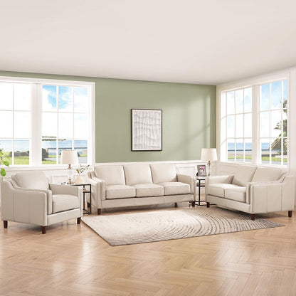 Bella 100% Genuine Leather Sofa and Couch Set