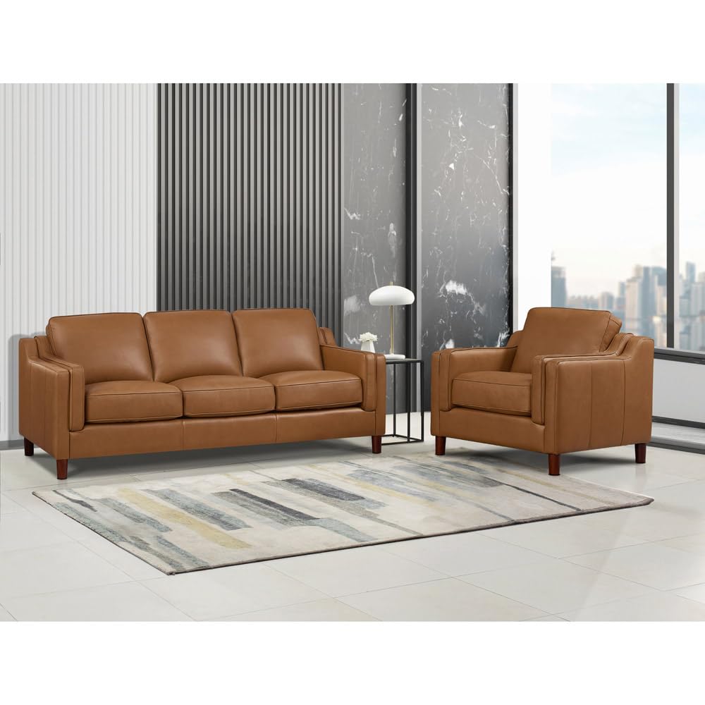 Bella 100% Genuine Leather Sofa and Couch Set