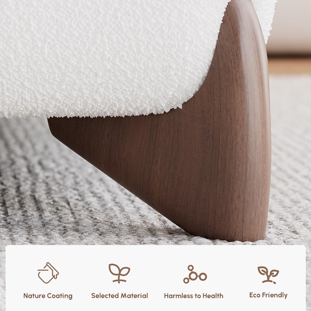 Curved Upholstered Platform Bed with Linen Headboard