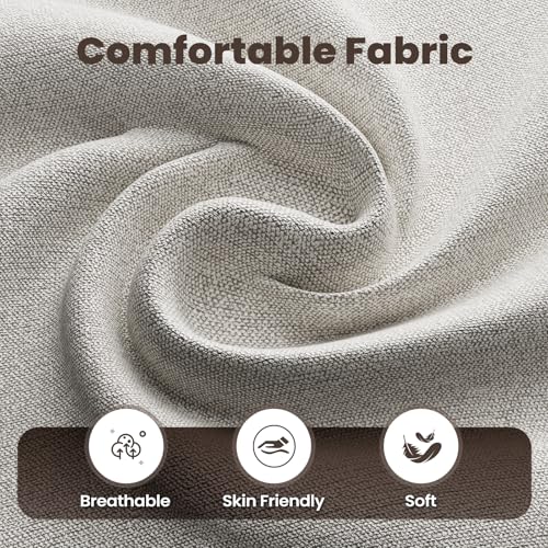 smartue 89.8" Cloud Boneless Sofa, Loveseat Couches with 4 Pillows, Modern Living Room 2 Seater Sofa for Small Space, Apartment, No Assembly, Beige