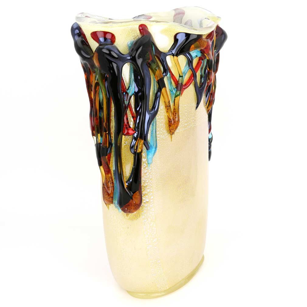 Murano Picasso Head Glass Vase, 15-Inch Hand Blown