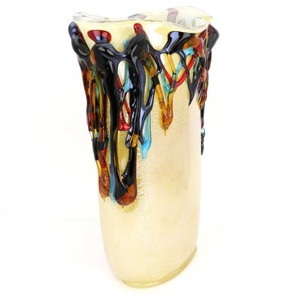 Murano Picasso Head Glass Vase, 15-Inch Hand Blown