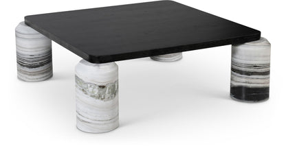 Art Deco Marble Coffee Table with Solid Oak Top
