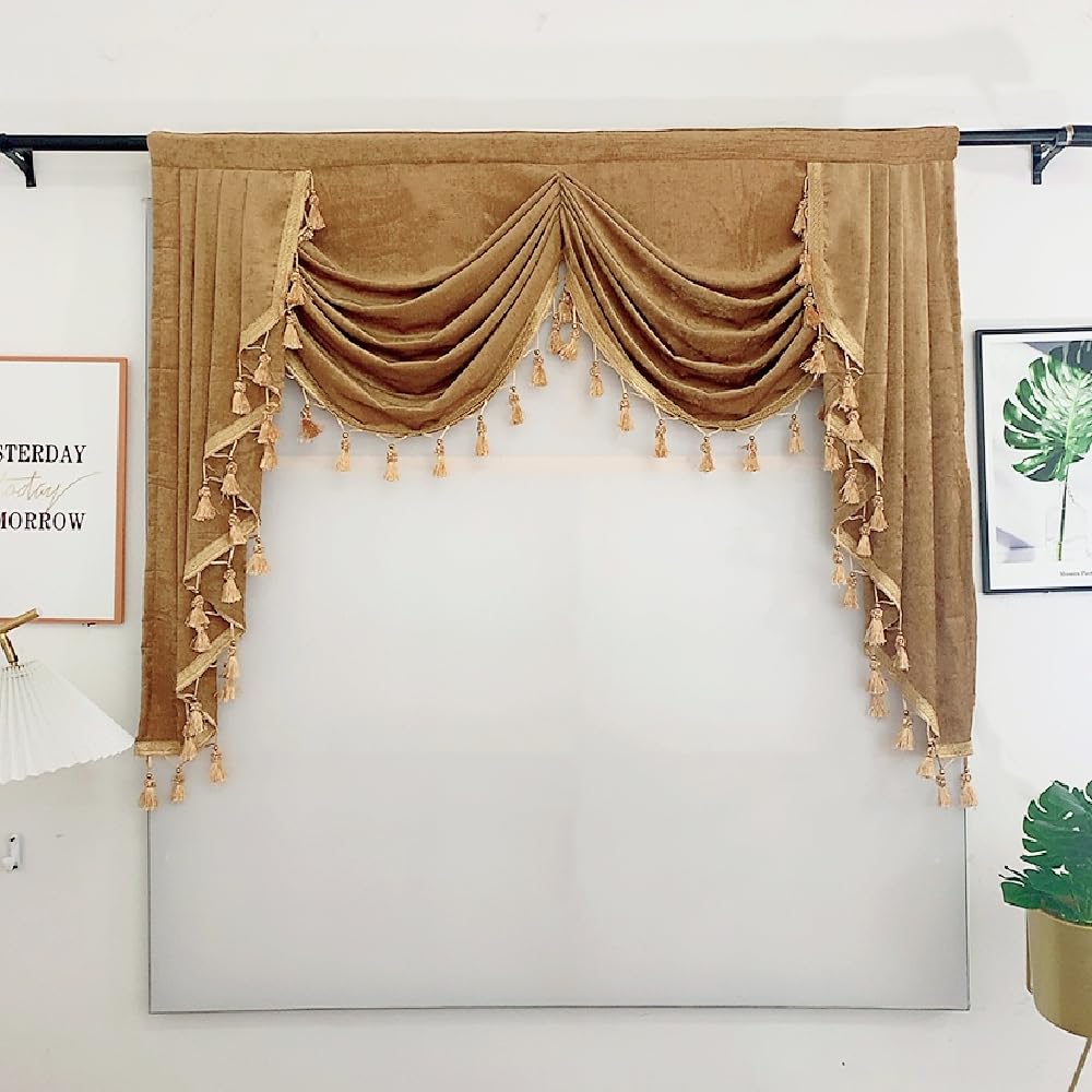 Luxury Embroidered Chenille Curtains with Pleats
